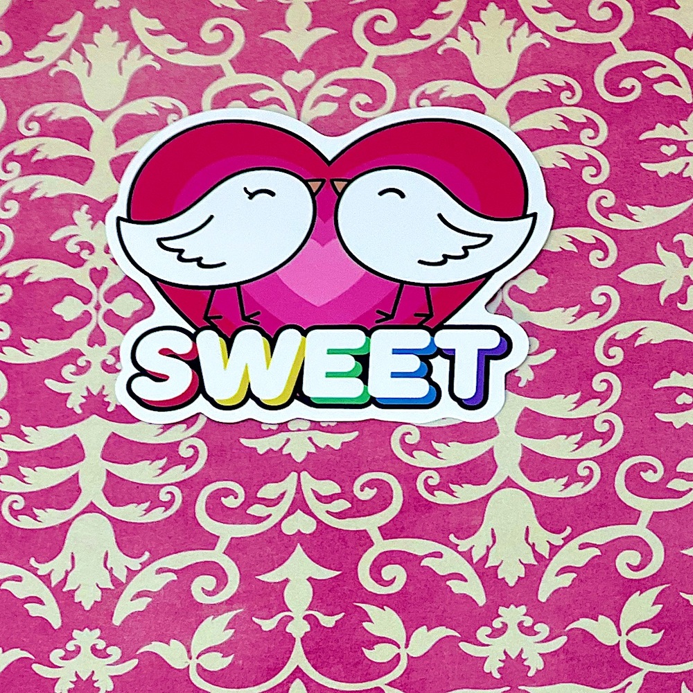 Sweet Love Birds Cute Lovey Sweetheart Love You Valentines Sweet Sticker